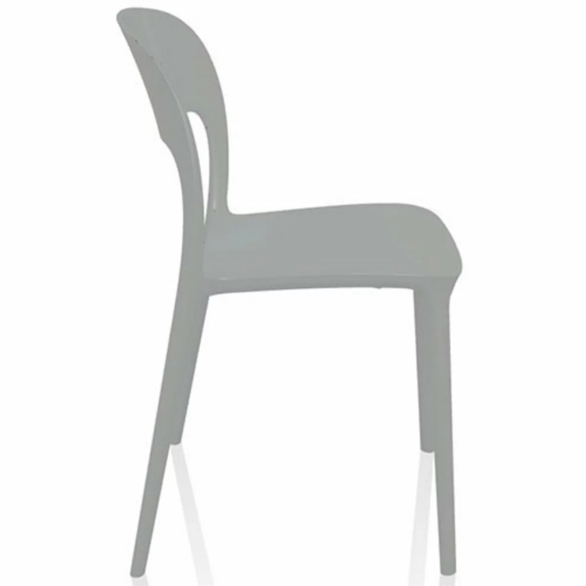Bistro Dining Chair Plastic Grey Indoors & Outdoors | Adexa WW053GREY 3 Bistro Dining Chair Plastic Grey Indoors & Outdoors | Adexa WW053GREY - Image 3