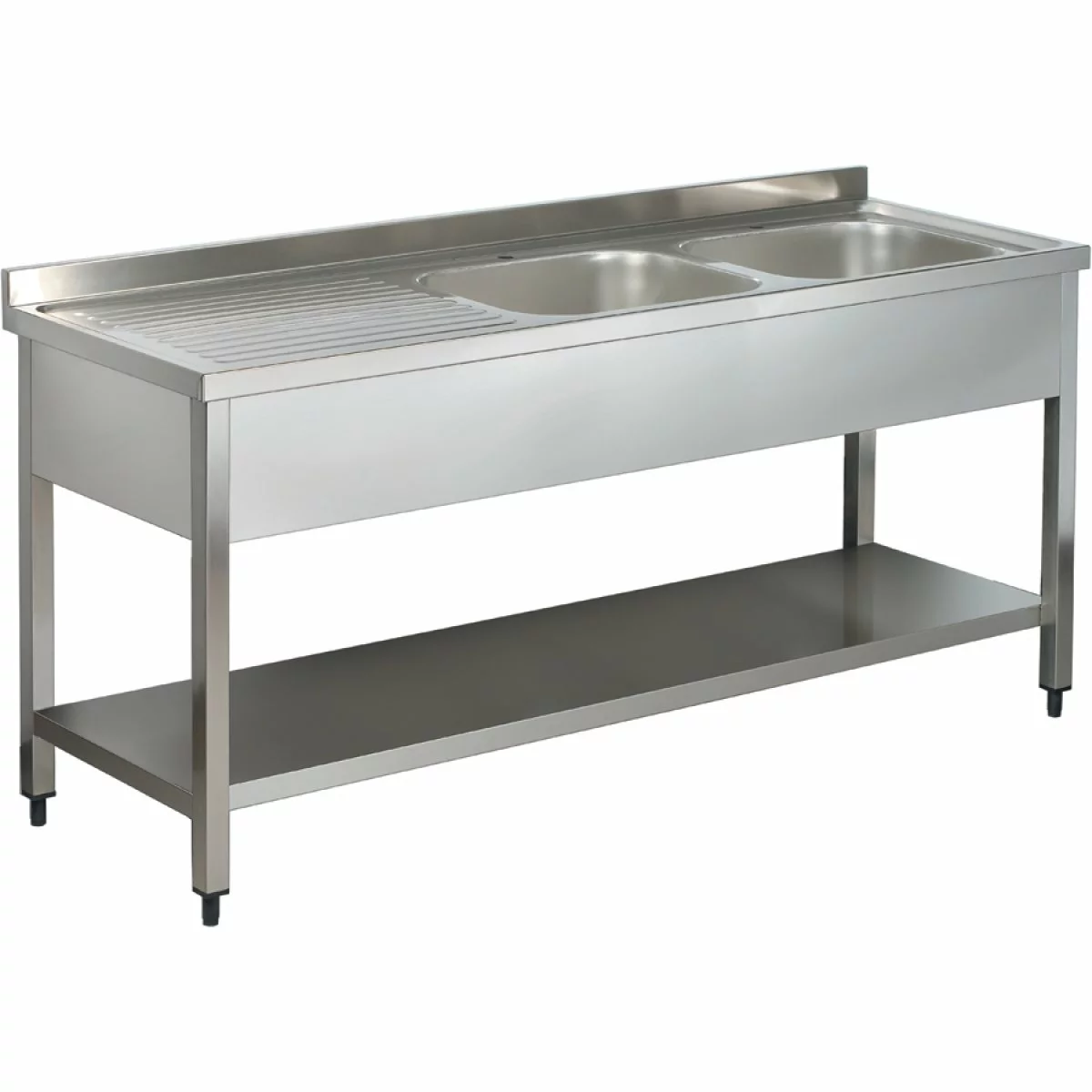 Commercial Sink Stainless Steel 2 Bowls Right Bottom Shelf Splashback 1400mm Depth 600mm | Adexa THSTR146BR2 1 Commercial Sink Stainless Steel 2 Bowls Right Bottom Shelf Splashback 1400mm Depth 600mm | Adexa THSTR146BR2