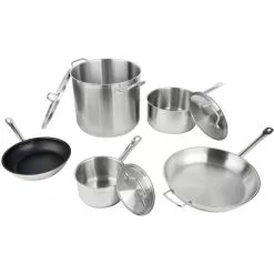 Set Of Stainless Steel Cookware 8 Pcs Sauce Pans Stew Pan Fry Pans | Adexa SPC8A