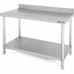 Commercial Work Table Stainless Steel Rear Upstand Bottom Shelf 1600x600x850mm | Adexa SW1606S