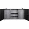 Professional Grey And Black Wall Mounted Double Door Tool Cabinet With Open Shelf/Rack And Key 1200x200x600mm | Adexa TC003