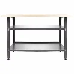 Professional Grey And Black Workshop 3 Layer Workbench With 30mm Wooden Desktop 1200x600x850mm | Adexa TC006A