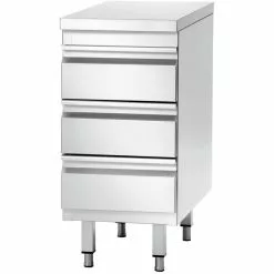 Commercial Drawer Cabinet Stainless Steel 3 Drawers Width 500mm Depth 700mm | Adexa THSS3R57