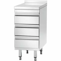 Commercial Drawer Cabinet Stainless Steel 3 Drawers Upstand Width 500mm Depth 700mm | Adexa THSS3R57A