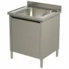 Commercial Sink With Cupboard Stainless Steel 1 Bowl Splashback Width 600mm Depth 600mm | Adexa THSSR66BM1