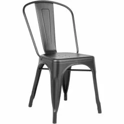Bistro Dining Chair Steel Gun Metal Indoors | Adexa TP001GM
