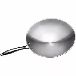 Professional Wok Pan Premium Round Bottom Stainless Steel 13.5''/340mm | Adexa TP13410
