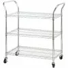 Commercial Utility Cart Chrome Wire 3 Tier 900x450x1100mm | Adexa TR9045110A3CW