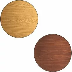 Laminated Round Table Top Reversible Walnut & Natural Ø30'' | Adexa TT30RWN