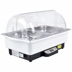 Roll Top Chafer Electric Heating 2xGN1/1 Stainless Steel Plastic Cover 9 Litres | Adexa VICEBS21