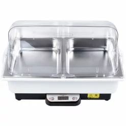 Roll Top Chafer Electric Heating 2xGN1/1 Stainless Steel Plastic Cover 9 Litres | Adexa VICEBS21 -Cooking Appliances Sales Store VICEBS21 2 1200x1200 1