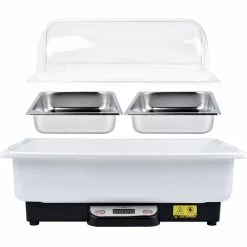 Roll Top Chafer Electric Heating 2xGN1/1 Stainless Steel Plastic Cover 9 Litres | Adexa VICEBS21 -Cooking Appliances Sales Store VICEBS21 3 1200x1200 1