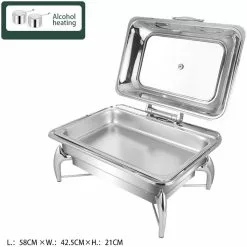 Chafing Dish Glass Lid Stainless Steel 7 Litres GN1/1 | Adexa VICLH2103 -Cooking Appliances Sales Store VICLH2103 2 1200x1200 1