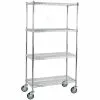 Professional Wire Shelving Unit 4 Tier Grey Mobile 560x350x1200mm | Adexa W4T