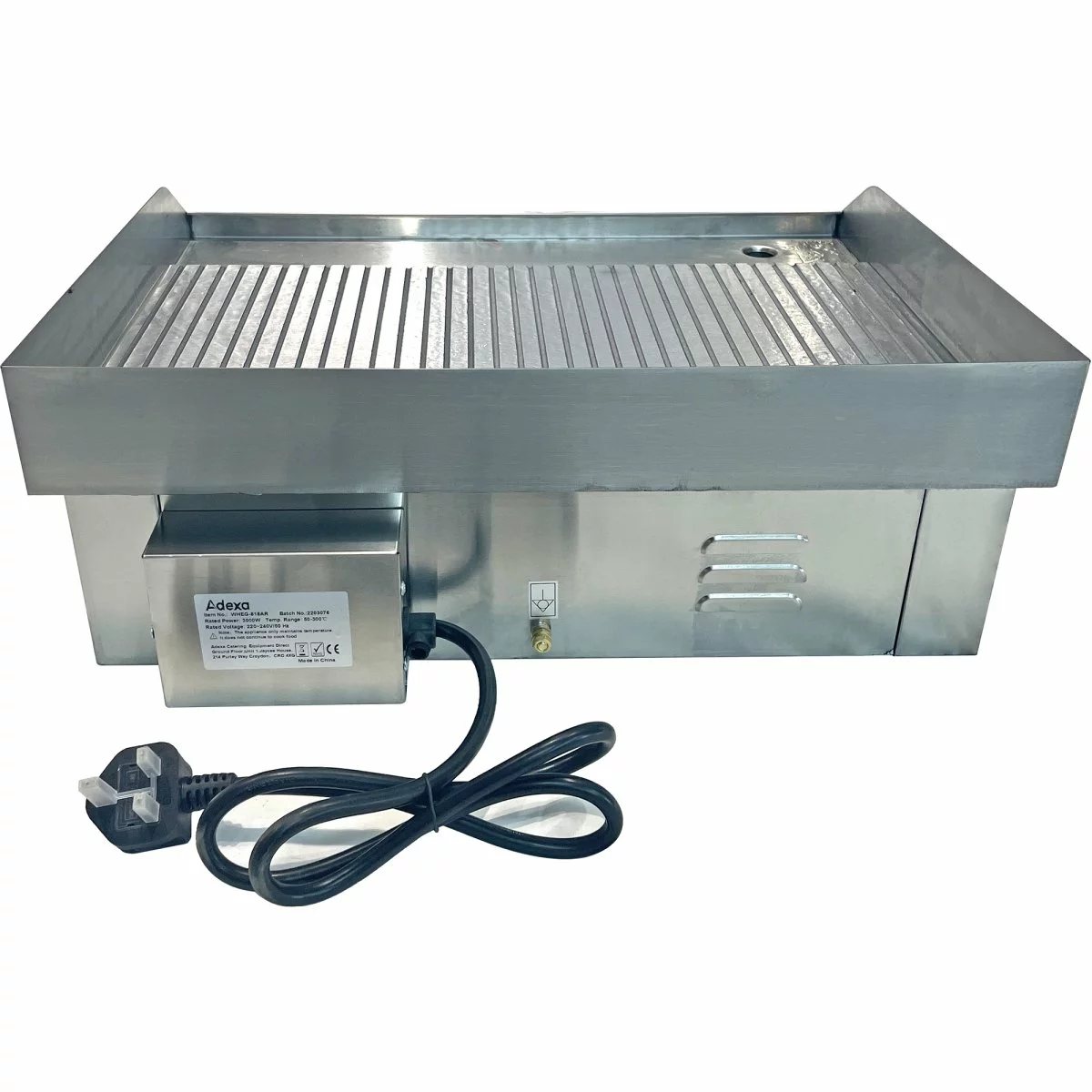 Commercial Griddle Ribbed Medium 1 Zone 3kW Electric | Adexa WHEG818AR 3 Commercial Griddle Ribbed Medium 1 Zone 3kW Electric | Adexa WHEG818AR - Image 3
