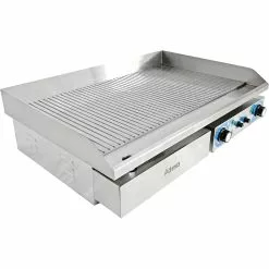Commercial Griddle Ribbed 728x393mm 2 Zones 4.4kW Electric | Adexa WHEG820AR