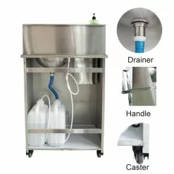 Foot Operated Mobile Wash Basin With Backsplash Paper Towel Dispenser & Castors Stainless Steel | Adexa WHF278 10 Foot Operated Mobile Wash Basin With Backsplash Paper Towel Dispenser & Castors Stainless Steel | Adexa WHF278 -Cooking Appliances Sales Store WHF278203 1200x1200 1