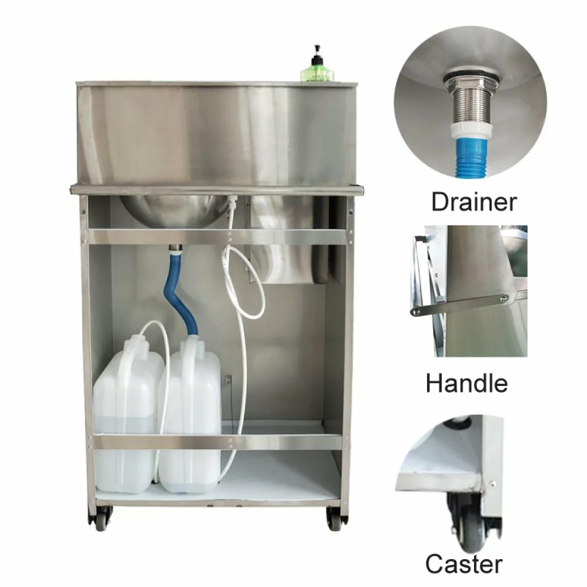 Foot Operated Mobile Wash Basin With Backsplash Paper Towel Dispenser & Castors Stainless Steel | Adexa WHF278 3 Foot Operated Mobile Wash Basin With Backsplash Paper Towel Dispenser & Castors Stainless Steel | Adexa WHF278 - Image 3