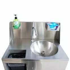 Foot Operated Mobile Wash Basin With Backsplash Paper Towel Dispenser & Castors Stainless Steel | Adexa WHF278 12 Foot Operated Mobile Wash Basin With Backsplash Paper Towel Dispenser & Castors Stainless Steel | Adexa WHF278 -Cooking Appliances Sales Store WHF278204 1200x1200 1