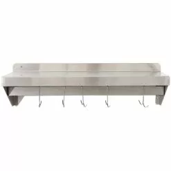 Wall Shelf With Pot Rack 15 Hooks Stainless Steel 1500x300x254mm | Adexa WHPR153025