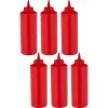 6 Pack Of Squeeze Sauce Bottles 710ml/24oz Red | Adexa WQSB24WR