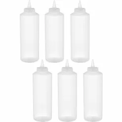 6 Pack Of Squeeze Sauce Bottles 235ml/8oz Clear | Adexa WQSB8C