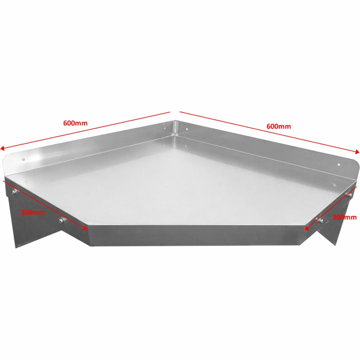 Wall Shelf Corner Unit Stainless Steel 600x600x250mm | Adexa WSCN6030 2 Wall Shelf Corner Unit Stainless Steel 600x600x250mm | Adexa WSCN6030 - Image 2