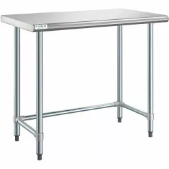 Commercial Work Table Stainless Steel No Bottom Shelf 1220x610x900mm | Adexa WTGOB2448418