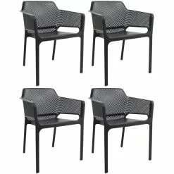4pcs Bistro Dining Chair Plastic Black | Adexa WW083B