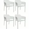 4pcs Bistro Dining Chair Plastic White | Adexa WW083W