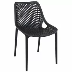Bistro Dining Chair Plastic Black Indoors & Outdoors | Adexa WW036BLACK