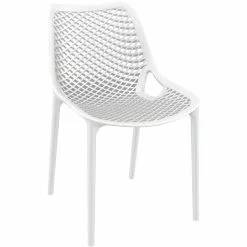 Bistro Dining Chair Plastic White Indoors & Outdoors | Adexa WW036WHITE