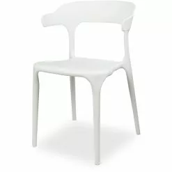 Bistro Dining Chair Plastic White Indoors & Outdoors | Adexa WW084WHITE