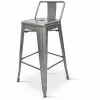 High Bar Stool Steel Grey With Backrest Indoors | Adexa WW171G
