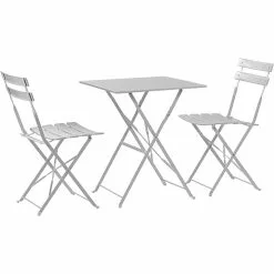 Folding Bistro Set Table & 2 Chairs White | Adexa WW178WHITE