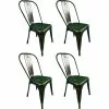 4pcs Bistro Dining Chair Steel Antique Bronze Indoors | Adexa WW60BZ
