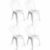 4pcs Bistro Dining Chair Steel White Indoors | Adexa WW60W
