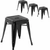 4pcs Bistro Low Stool Steel Black Indoors | Adexa WW65