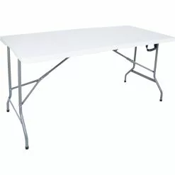 Folding Catering Table 5ft White Plastic | Adexa HQXZ152