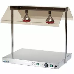 Buffet Food Warmer With Gantry Stainless Steel 2 Infrared Lamps Sneeze Guards 2xGN1/1 | Adexa WM2F