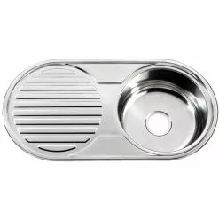 Rounded Drop In Single Basin Sink With Drainer Stainless Steel | Adexa YTSR8644A